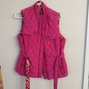 Lilly Pulitzer Quilted Reversible Pink Vest